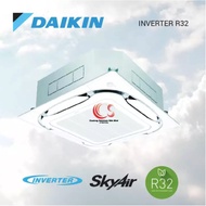 DAIKIN CASSETTE INVERTER WHITE R32 2.5HP FCF60C/RZF60CV Air Conditioner/ Aircond