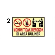 Sticker no smoking fight or culinary area