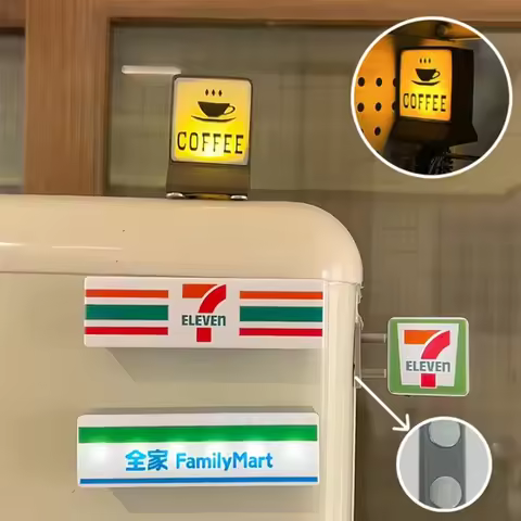 Magnetic Fridge Stickers Coffee Shop Magnet Stickers Light Signs Home And Decoration Ornaments 711 L