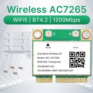 Wifi 5 AC7265 1200Mbps BT4.2 802.11ac Kad Wifi Tanpa Wayar Mini PCI-E Penyesuai Rangkaian 7265 Dual 