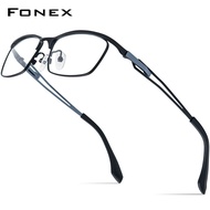 FONEX 2023แว่นตาไทเทเนียมบริสุทธิ์กรอบแว่นตาแว่นสายตาสั้นย้อนยุคแว่นตาสี่เหลี่ยมผู้หญิงสีสันสดใสใหม่ F85775