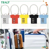 TEALY Security Lock, Aluminum Alloy Cupboard Cabinet Locker Padlock Password Lock,  3 Digit Mini Steel Wire Suitcase Luggage Coded Lock