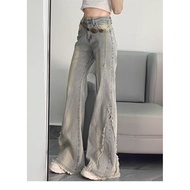 Stylish Flared Frayed Washed Jeans - Perfect Fit for Women Students | DP1T