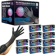 Raxwell Black Nitrile Gloves | Black Gloves Disposable Latex Free 4.5mil Powder Free, Food Safe Gloves, Cooking Gloves