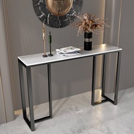 WISFOR 100cm โต๊ะ Narrow Long Console Entry Table หินอ่อนสีขาว Metal Frame โต๊ะข้างโซฟา Load 30kg