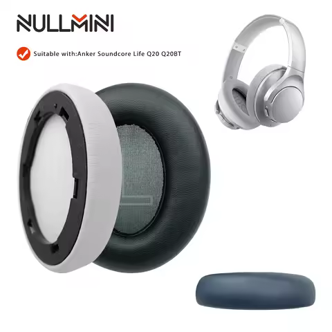 NullMini Replacement Earpads for Anker Soundcore Life Q20 Q20BT Headphones Leather Sleeve Earphone H