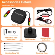 Motorcycle Safety Kit 24GHz BSD Radar Blind Spot Monitor & Lane Change Alarm IPX7 Waterproof Moto Wa