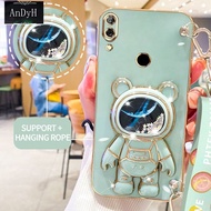 AnDyH Casing For Huawei Y9 2019 Y6 2019 Y7 2019 Y7 Prime 2019 Phone Case Cute 3D Starry Sky Astronaut Desk Holder with lanyard