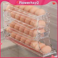[Flowerhxy2] Egg Dispenser Auto Storage Container Egg Holder for Refrigerator for Countertop Refrigerator Fridge Door