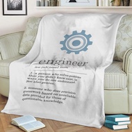 (Multi size available in stock)  Funny Engineer Definition Custom Flannel Throw Blanket Personalized Blankets for Sofa Gift Customized DIY Print on Demand  (Free personalized design available)