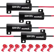 mxuteuk 4pcs 50W 6ohm Car Load Resistors for Fix LED Bulb Fast Hyper Flash LED Turn Signal Lights, F
