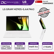 LG GRAM 14Z90S-G.AA74A3 WHITE (NEW 14th GEN INTEL ULTRA 7/16GB/512GB/14"WUXGA+16:10 IPS W11H)2YEARS WARRANTY