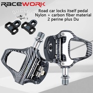 RACEWORK Road Bike Pedal Nylon+Carbon Fiber Material Ultra Light Bearings For SHIMANO SPD Keo/SPD-SL