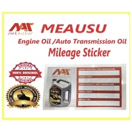 Premium Quality Mileage Sticker for Engine Oil / Auto Transmission Fluids Service for Windsreen by MEAUSU