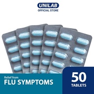 Unilab Bioflu 50 Tablets - Relief of Flu and other symptoms like Fever, Headache, Cough and Colds