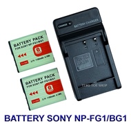 (Saving Set 2+1)NP-BG1 / NP-FG1 / NPBG1 / BG1 แบตเตอรี่และแท่นชาร์จสำหรับกล้องโซนี่ Battery and Char