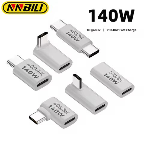 NNBILI PD140W USB4.0 Type-C To C Fast Charging Adapter Converter 40Gbps Data Connector 8K@60Hz USBC 