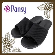 Pansy - 日本知名品牌簡約高跟家居室內手工女裝拖鞋 (黑色)(平行進口)