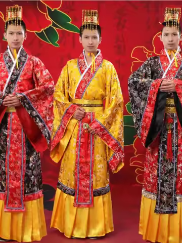 Men's Qing Dynasty Performance Costume Set Long Robe Han Wu Emperor Cheng Yajin Tang Dynasty Fiction