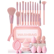 Include Cosmetic Bag Set Egg Makeup 1 Travel 20 Pieces 19 Letters Washing Flat Base Makeup Brush Puf
