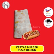 DELI WRAP GLOSS Burger Paper 100pcs Burger Wrap Balut Burger food wraper kertas burgeR