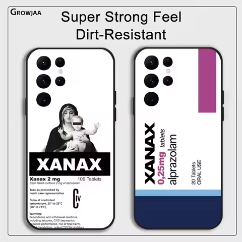 C-Chill P-Pill XANAX Plating Phone Case For Samsung Galaxy S25 S24 S22 S23 Ultra S21 S20 Plus 5G Pro