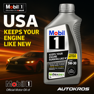 Mobil 1 5W-30 น้ำมันเครื่องสังเคราะห์แท้จาก USA รุ่น NASCAR Formula สำหรับเครื่องยนต์เบนซินและดีเซล