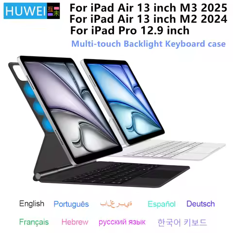 HUWEI Magic Keyboard Case for new iPad Air 13 inch M3 2025 iPad Air (M3) 13" M2 Pro 12.9" Tablet Sma