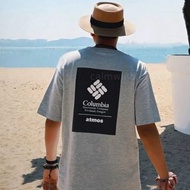 Columbia x atmos 26ss聯名款戶外都市休閒山脈印花純棉短袖T恤