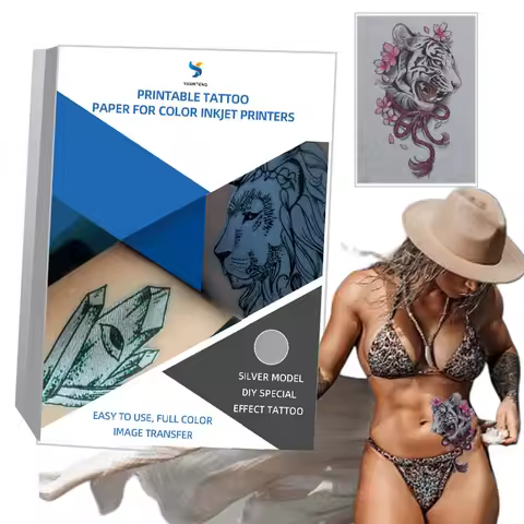 Printable Tattoo Transfer Paper For Temporary DIY Body Art Silver Color Tattoo Sticker Silver Tattoo