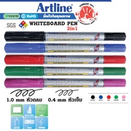 Whiteboard Marker 2 Heads Set Of 2 Pens 2 IN 1 Type (Needle Head 0.4 – Round 1.0 Mm.) Dark Color Sha
