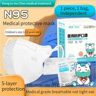 [SG stocks]Children's medical N95 masks disposable individual packaging sterilization grade masks儿童N95口罩