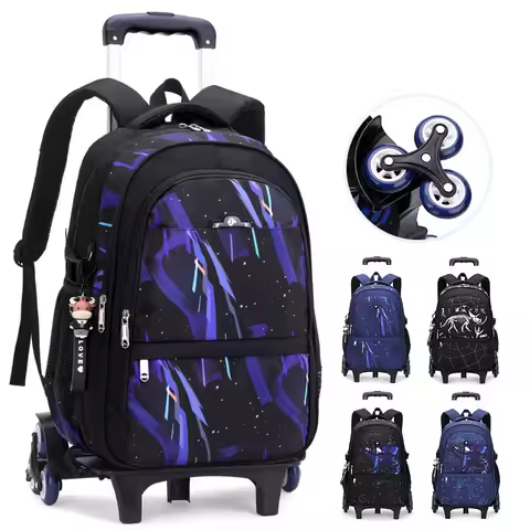 Children School Backpack for Kids Boys Wheeled Bag Student Backpack Trolley School Bag with Wheels R