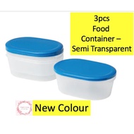 IKEA JAMKA - Food container, transparent white, dark blue