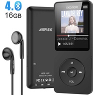 【Sale】 AGPTEK A02ST Black Bluetooth MP3 Player 16GB, 40Hrs Play Time,1.8inch TFT with FM Recording, 