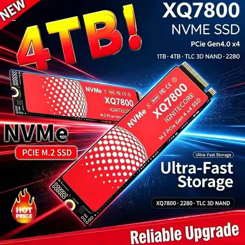 XQ7800 M.2 2280 PCIe Gen4.0 x4 NVMe SSD TLC 3D NAND 1TB 4TB Ultra Fast Internal Solid State Drive Fo