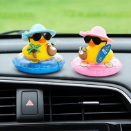 Home Desktop Decoration Yellow Duck Ornament Summer Yellow Duck Hat Skateboarding Coconut M9