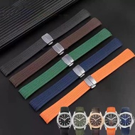 High Quality Soft Rubber Watch Band Aquanaut Fits For Patek Philippe Silicone 5164A 5167A 5168A Fold