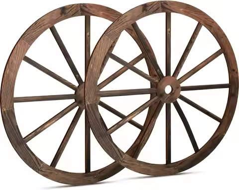 Western Cowboy Party Decorations Vintage Rustic Wagon Wheel Wood Cartwheel Decor for Bar Garage Indo