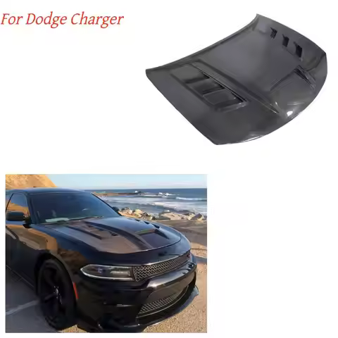 MRD Carbon Fiber Hood for Dodge Charger 2015-2023 Modified TF Style Engine Hood for Dodge Replacemen