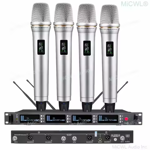 Top Quality Large Stage Performance Karaoke 4 Handheld Wireless Microphone EM6000 AD4Q ULXD Radio Sy