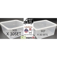 SQ7 Food Container [ 30sets±]Square Microwave Food Container With Lid / Kotak Plastik Kek,KUIH