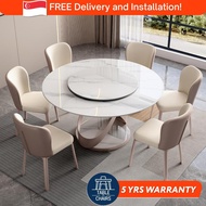 [SG] Sintered Stone Dining Table Set | Sintered Marble &amp; Chairs | 1.1m-1.5m | Nordic Stone Slab For HDB BTO Condo Landed
