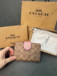 Coach蔻馳女短夾中款香芋紫零錢包