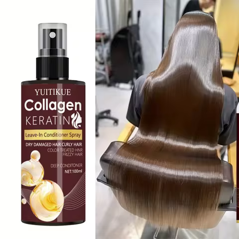 YUITIKUE Collagen & Keratin Leave-In Conditioner | Hydrating & Detangling Spray, For All Hair Types 