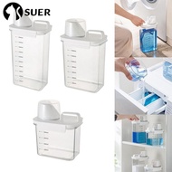 SUERHD Washing Powder Dispenser, Transparent with Lids Detergent Dispenser, Portable Airtight Plastic Laundry Detergent Storage Box Laundry Room Accessories