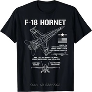 F-18 Hornet Fighter Jet Specs Military Airplane F18 T-Shirt Oversized Unisex T Shirt Cotton Fitness 
