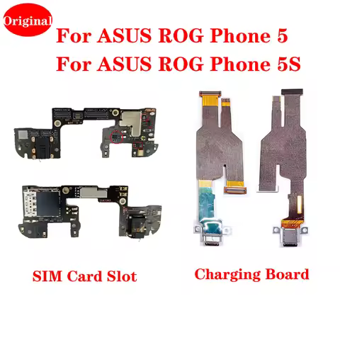 Original For ASUS ROG Phone 5 ROG 5S ZS673ks Type-C USB Charging Port Dock SIM Reader Card Slot Mic 
