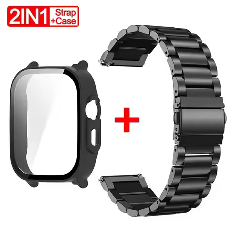 PC Case+Strap For Realme Watch 5 Stainsteel Steel Strap Screen Protector Case For Realme Watch 5 Cov