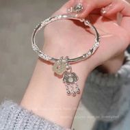 Bracelet: Blossoms Abound Elegant Safety Lock Cuff, Chic Solid Design, Adjustable, Perfect for Frien